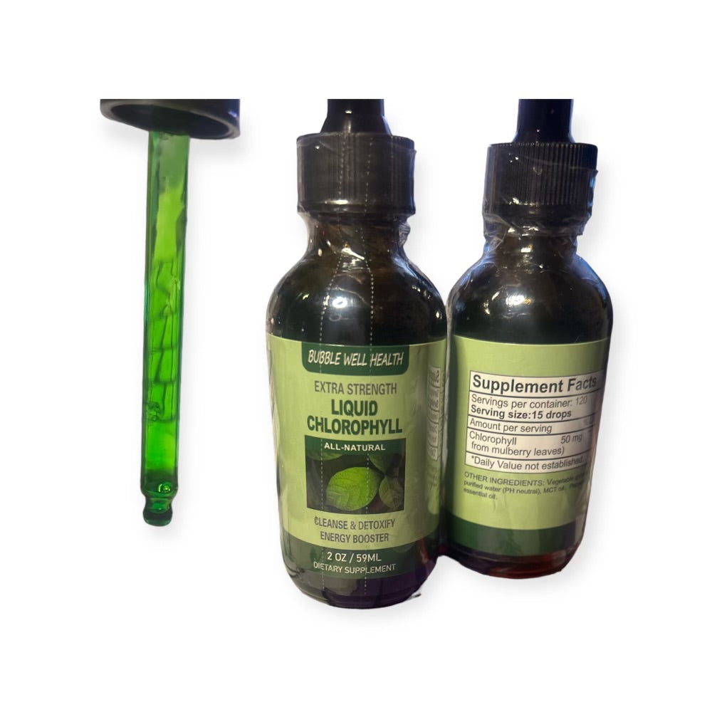 Two Bottles of Chlorophyll Liquid Drops