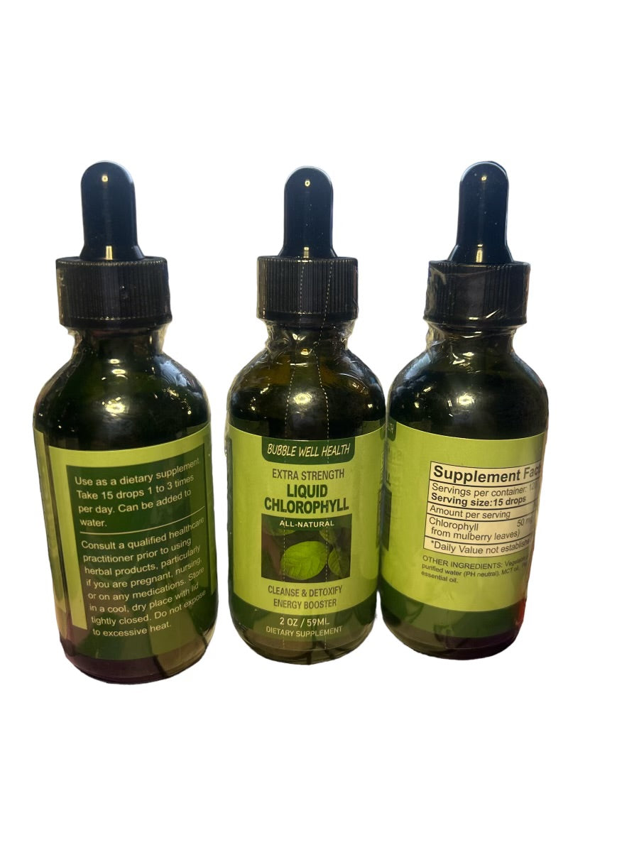 Two Bottles of Chlorophyll Liquid Drops