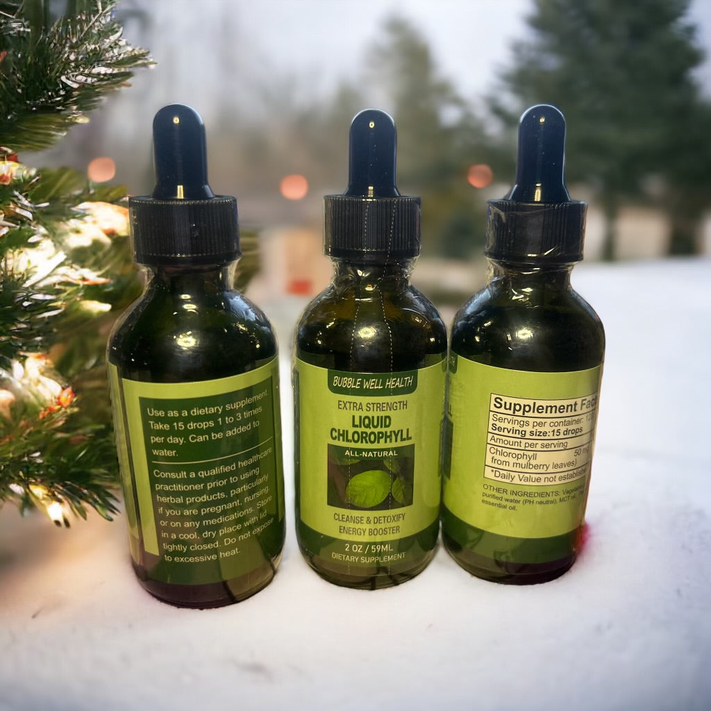 Two Bottles of Chlorophyll Liquid Drops