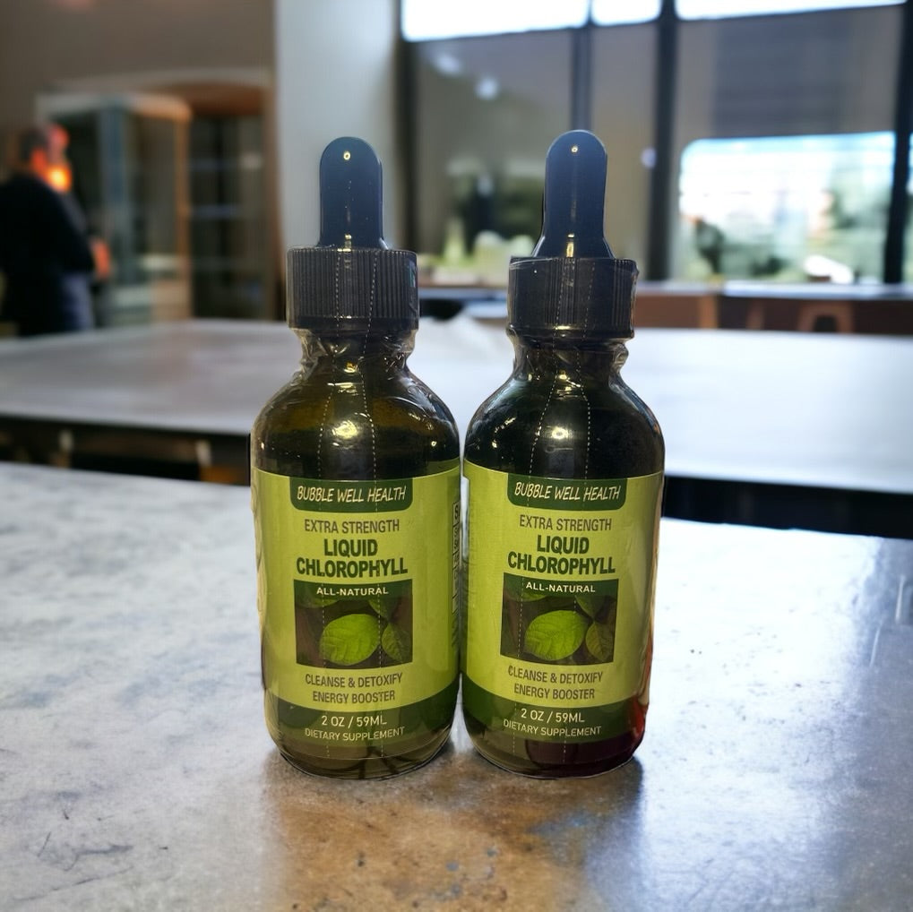 Two Bottles of Chlorophyll Liquid Drops